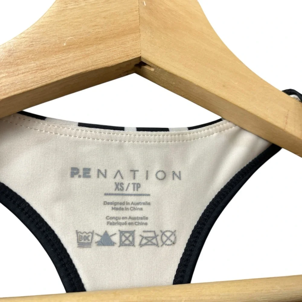 P.E. Nation Revolve Rematch Zebra‎ Animal Print Racerback Sports Bra Size XS